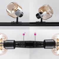 Skenspotlight Juna 1-fas, amberfärgat glas