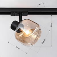 Skenspotlight Juna 1-fas, amberfärgat glas