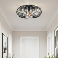 Taklampa i svart metall, 1-ljus - Metal