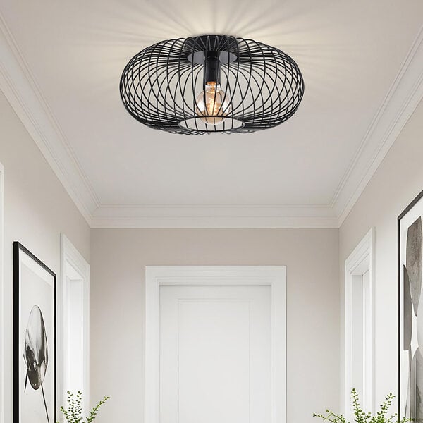 Taklampa Metal med en lampa - svart metall