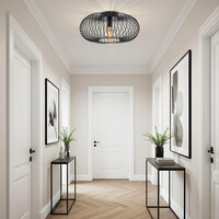 Taklampa Metal med en lampa - svart metall