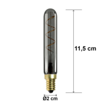 E14-rörlampa LED dimbar, rökfärgad spiral 11,5 cm (2000K)