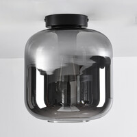 Taklampa Soli med en lampa - svart och rökfärgat glas