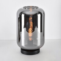 Bordslampa Solo med rökfärgat glas - svart