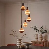 4W filamentlampa E27, 1800K, bärnstensfärgat glas med horisontell ring Ø13 cm - dimbar