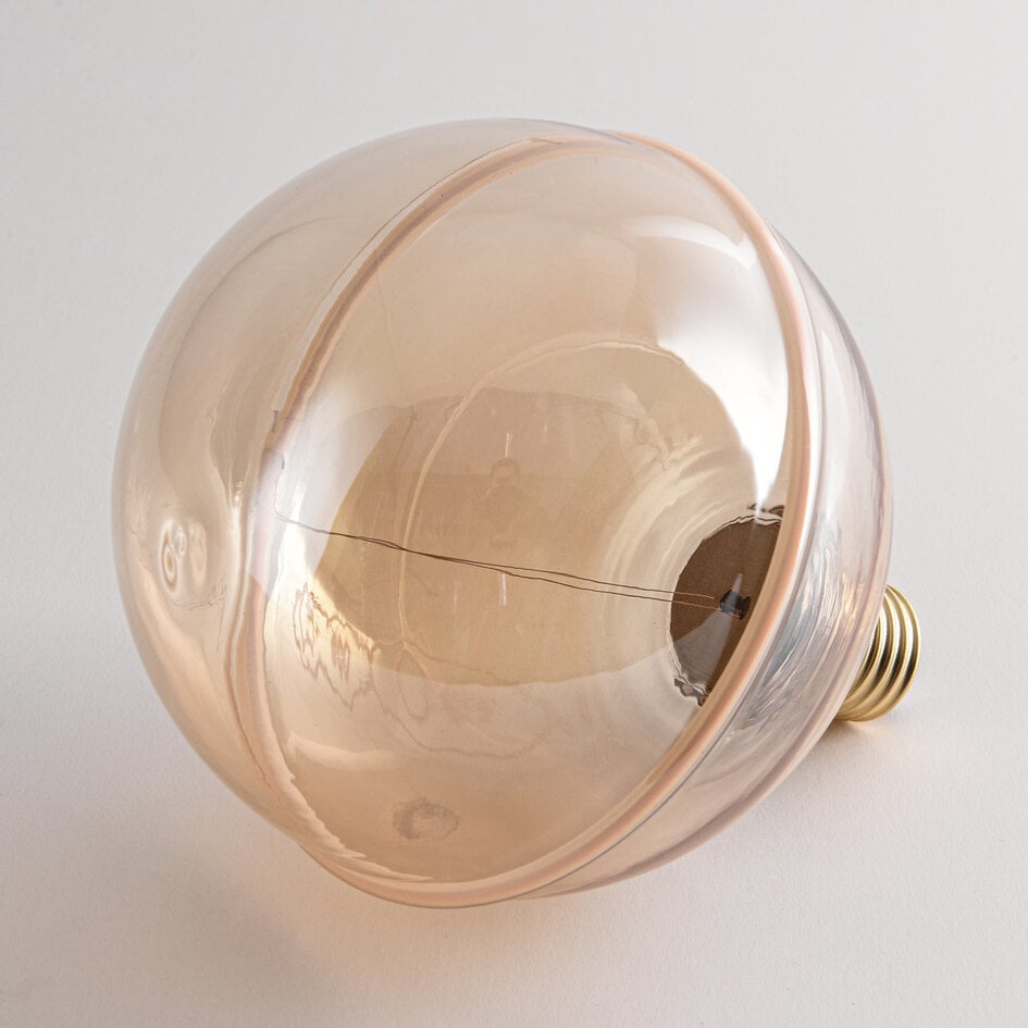 4W filamentlampa E27, 1800K, bärnstensfärgat glas med horisontell ring Ø13 cm - dimbar
