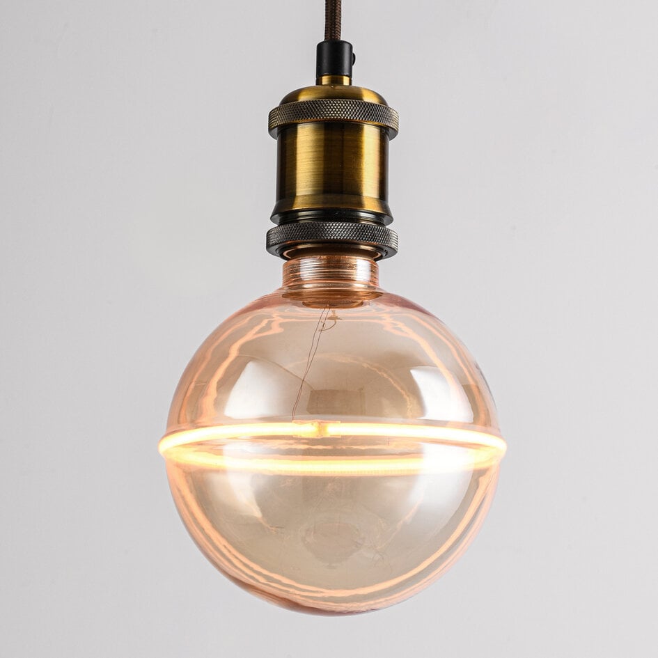 4W filamentlampa E27, 1800K, bärnstensfärgat glas med horisontell ring Ø13 cm - dimbar