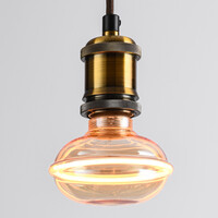 E27 UFO-filamentlampa LED dimbar, amber 4 watt, 10 cm