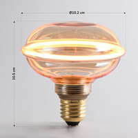 E27 UFO-filamentlampa LED dimbar, amber 4 watt, 10 cm