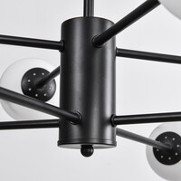 Design plafondlampa matt svart med kulor i marmorlook, 8-ljus - Idaho
