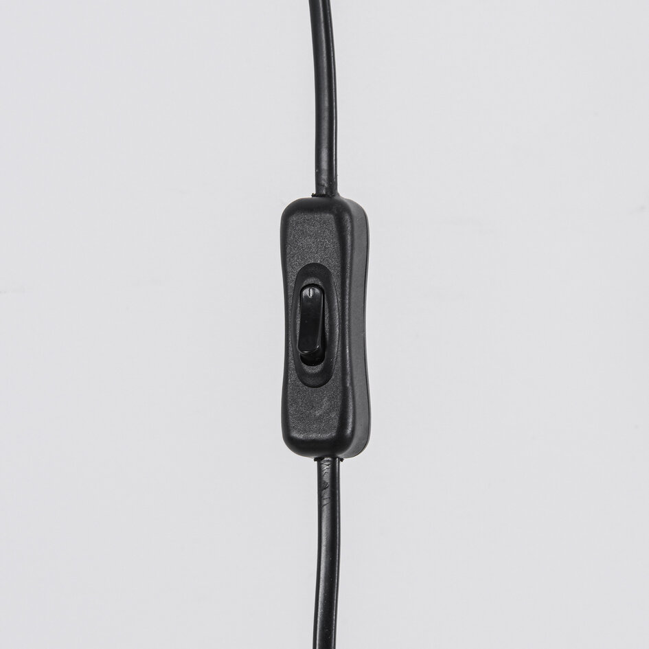 Vägglampa Dasha - svart med vridbar, utdragbar arm och amberfärgat glas