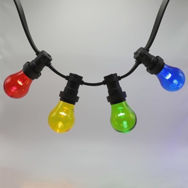 Komplett ljusslinga-set med 4 färger LED-lampor med stor kåpa