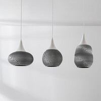 Pendellampa Folia med tre lampor - vit kartong