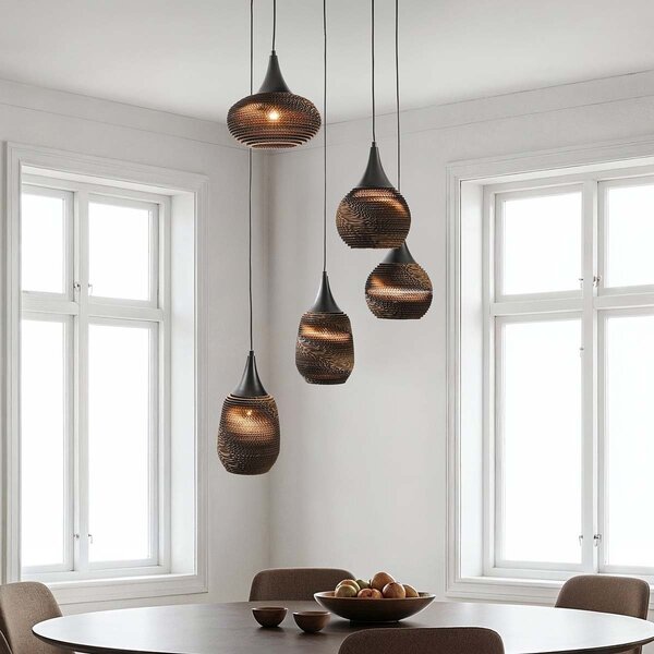 5-ljus design taklampa i kartong - Filtra