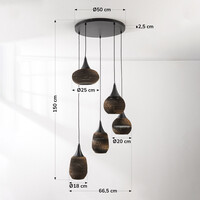 5-ljus design taklampa i kartong - Filtra