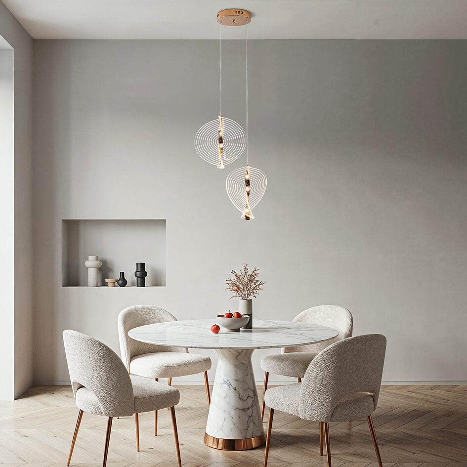 Pendellampa Luminex med 3-stegs dimbar LED - guld