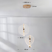 Pendellampa Luminex med 3-stegs dimbar LED - guld