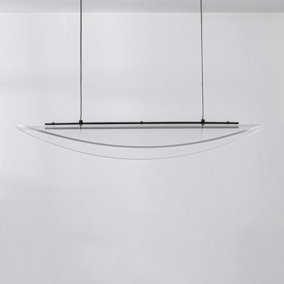 Designad pendellampa Flectra med 3-stegs dimbar LED och rutmönster - svart