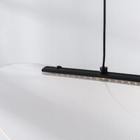 Designad pendellampa Flectra med 3-stegs dimbar LED och rutmönster - svart