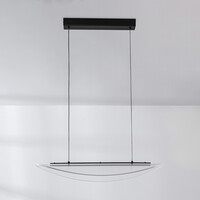 Designad pendellampa Flectra med 3-stegs dimbar LED och rutmönster - svart