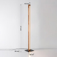 Golvlampa Piata i trälook med integrerad LED - dimbar