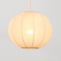 Pendellampa Serica med tre lampor - beige tyg