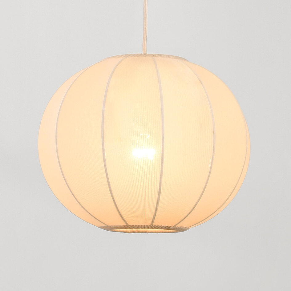Pendellampa Serica med tre lampor - beige tyg