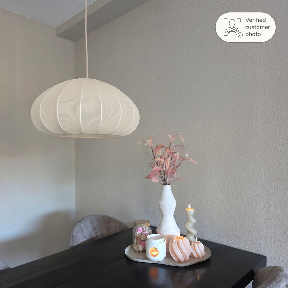 Pendellampa Mesh i tyg - beige