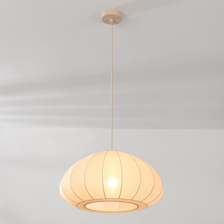 Pendellampa Mesh i tyg - beige