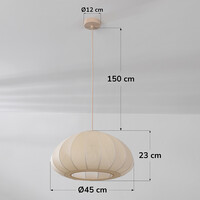 Pendellampa Mesh i tyg - beige
