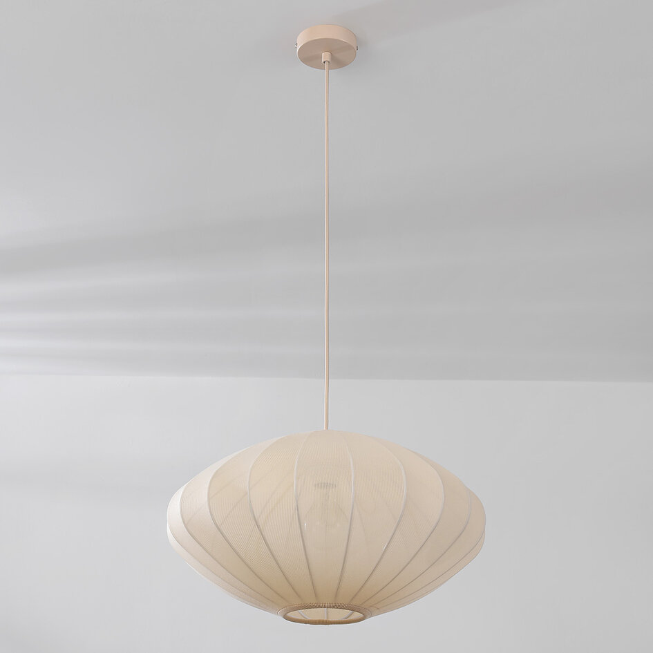 Japandi-pendellampa Veil med en lampa - beige