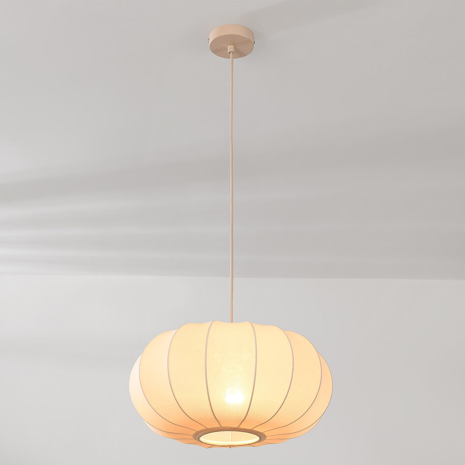 Pendellampa Cima i tyg - beige