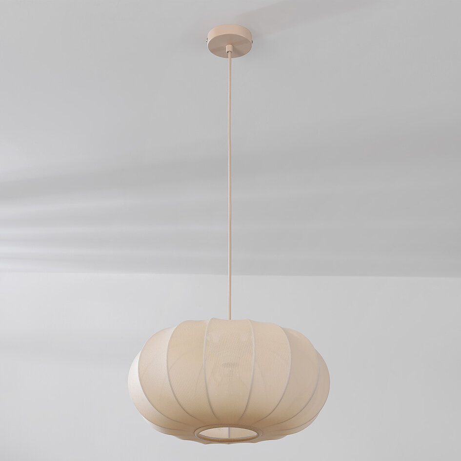 Pendellampa Cima i tyg - beige