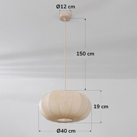 Pendellampa Cima i tyg - beige