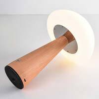 Uppladdningsbar bordslampa Mira med svampdesign, touchdimmer och integrerad LED