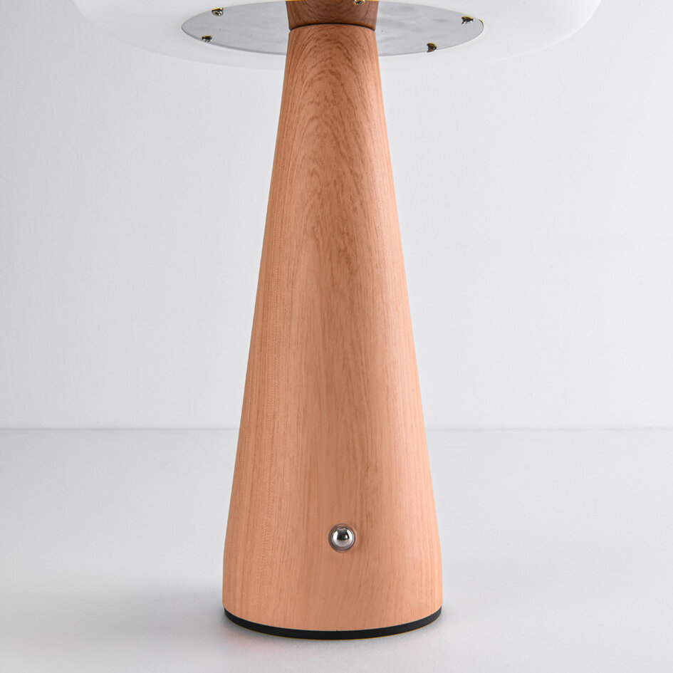 Uppladdningsbar bordslampa Mira med svampdesign, touchdimmer och integrerad LED