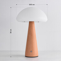 Uppladdningsbar bordslampa Mira med svampdesign, touchdimmer och integrerad LED