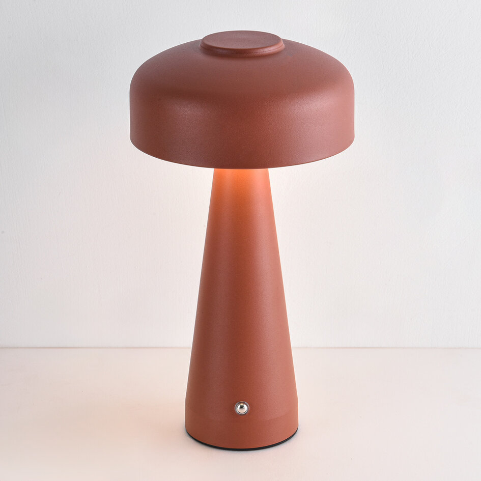 Uppladdningsbar bordslampa Soma med svampdesign, touchdimmer och integrerad LED