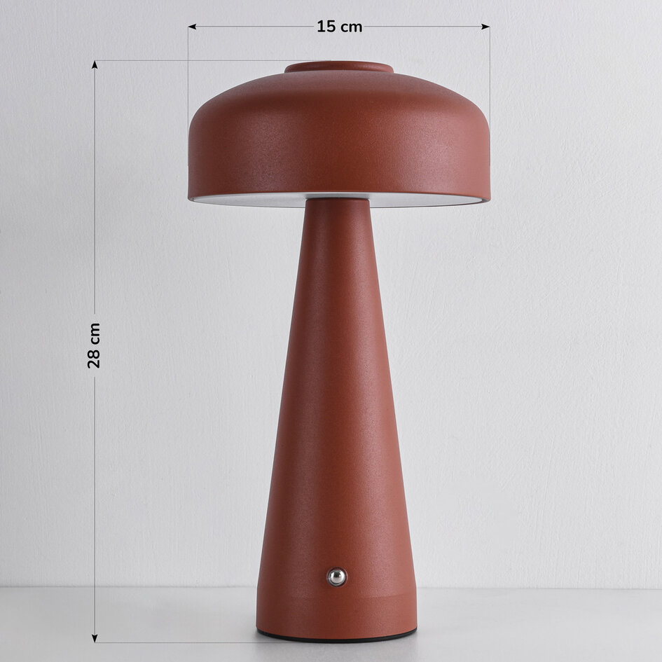 Uppladdningsbar bordslampa Soma med svampdesign, touchdimmer och integrerad LED