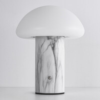 Uppladdningsbar bordslampa Vesta med svampdesign, touchdimmer och integrerad LED
