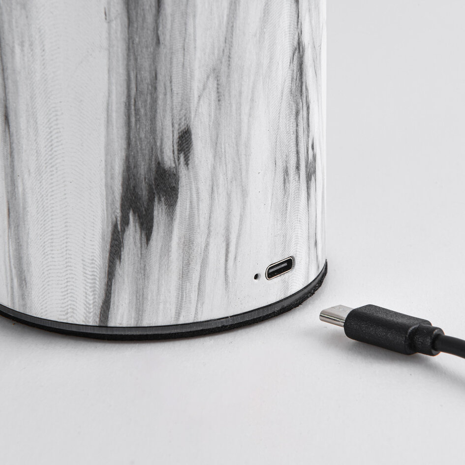 Uppladdningsbar bordslampa Vesta med svampdesign, touchdimmer och integrerad LED