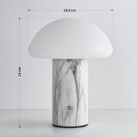 Uppladdningsbar bordslampa Vesta med svampdesign, touchdimmer och integrerad LED