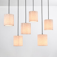 Pendellampa Vouw med sex lampor - beige tyg