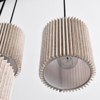 Pendellampa Vouw med sex lampor - beige tyg
