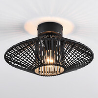 Svart utomhuslampa Woven av flätat rep