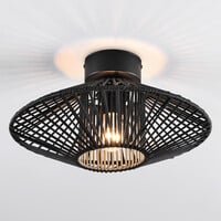 Utomhuslampa Woven i svart flätat rep, IP54