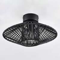 Utomhuslampa Woven i svart flätat rep, IP54