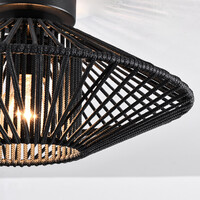 Utomhuslampa Woven i svart flätat rep, IP54