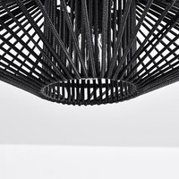Utomhuslampa Woven i svart flätat rep, IP54