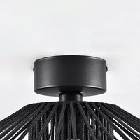 Utomhuslampa Woven i svart flätat rep, IP54